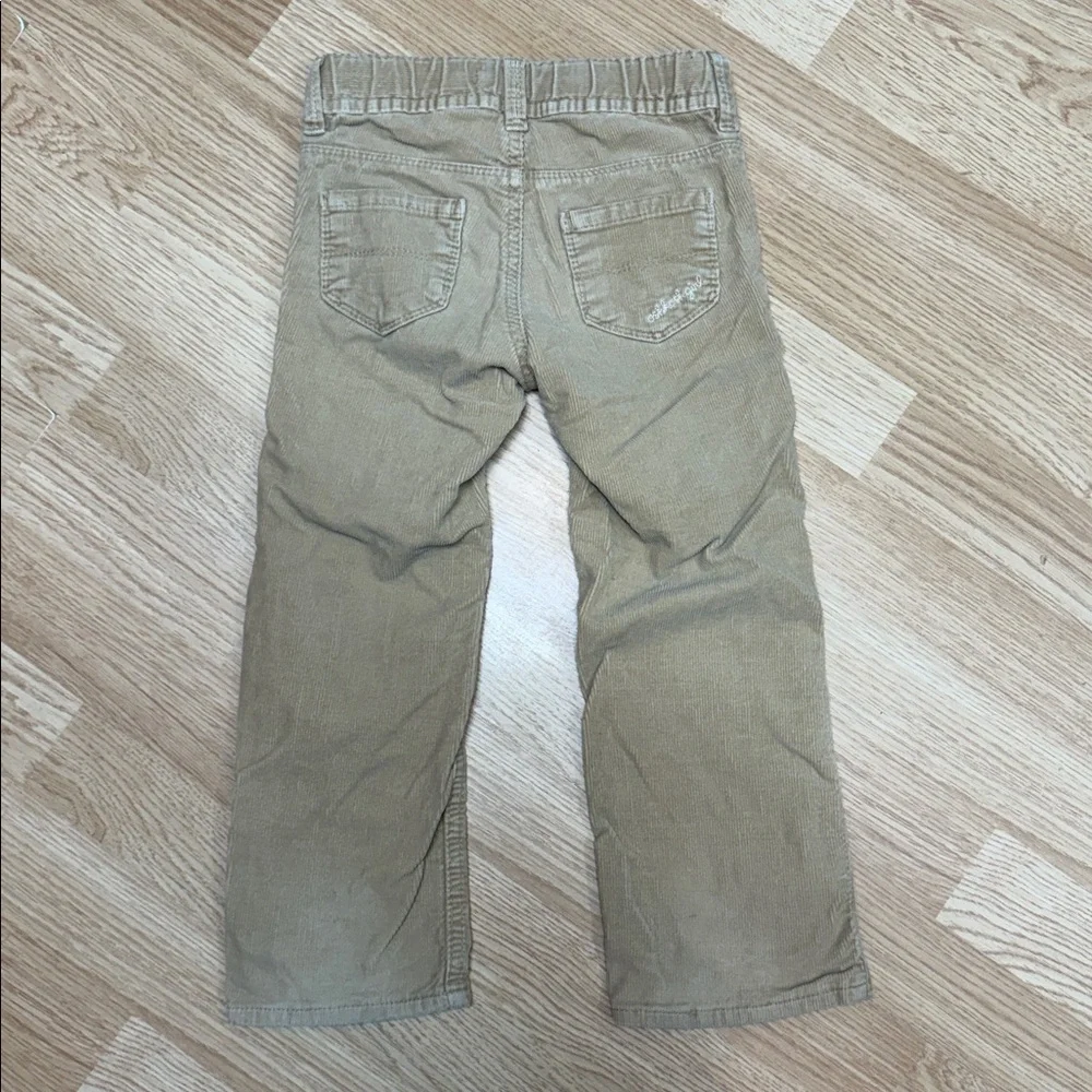 OshKosh B’gosh Girls Size 4 Tan Khaki Corduroy Pants Adjustable Waist